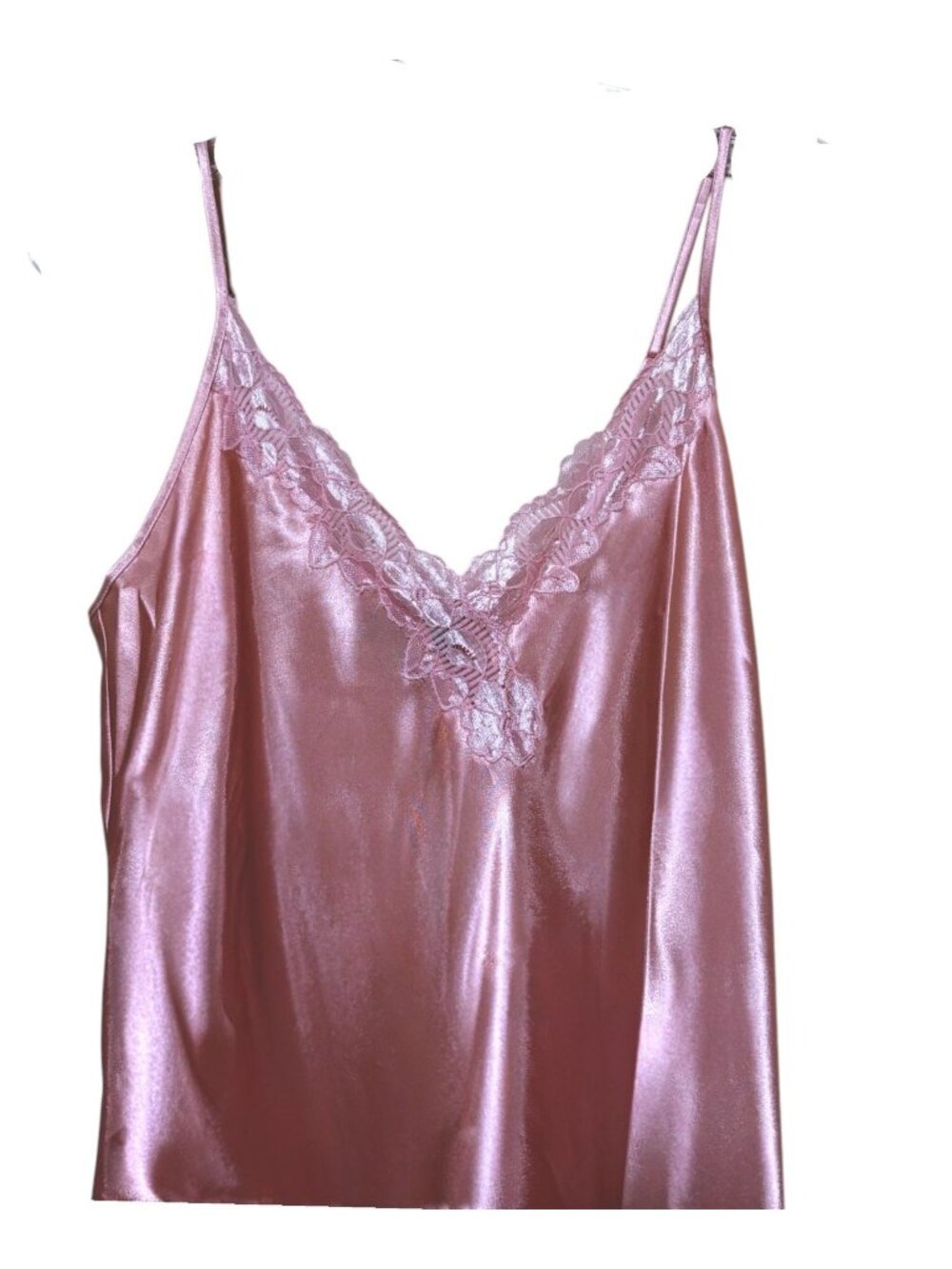 Y2K Slip Dress M Midi Lace Adjustable Straps Satin Coquette Twee Poet HOCO - Picture 3 of 6